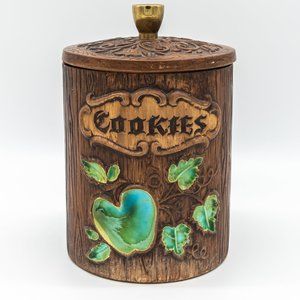 Vintage Treasure Craft Green Apple Cookie Jar